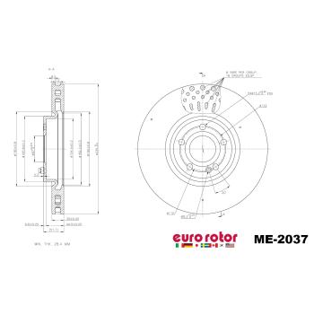 Eurorotor ME2037 - Disc Brake Rotor Eurorotor ME2037 Disc Brake Rotor product image 1 of 1