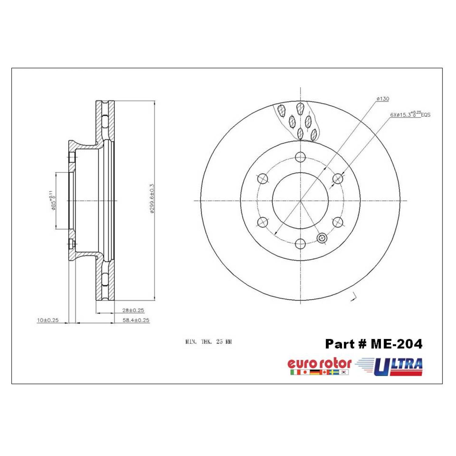 Eurorotor ME204 - Disc Brake Rotor Eurorotor ME204 Disc Brake Rotor product image 1 of 1