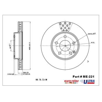 Eurorotor ME221 - Disc Brake Rotor Eurorotor ME221 Disc Brake Rotor product image 1 of 1