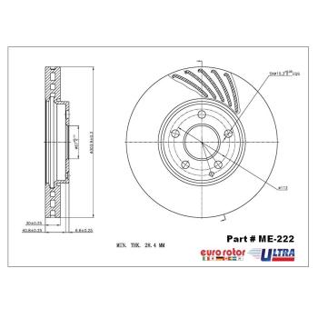 Eurorotor ME222 Disc Brake Rotor product image 1 of 1