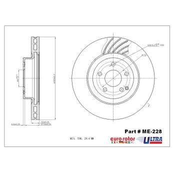 Eurorotor ME228 Disc Brake Rotor product image 1 of 1