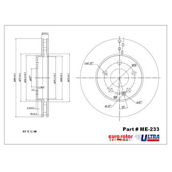 Eurorotor ME233 Disc Brake Rotor product image 1 of 1