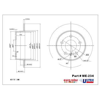 Eurorotor ME234 Disc Brake Rotor product image 1 of 1