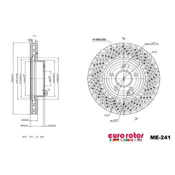 Eurorotor ME241 Disc Brake Rotor product image 1 of 1