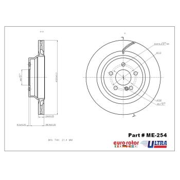 Eurorotor ME254 Disc Brake Rotor product image 1 of 1