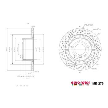 Eurorotor ME279 Disc Brake Rotor product image 1 of 1