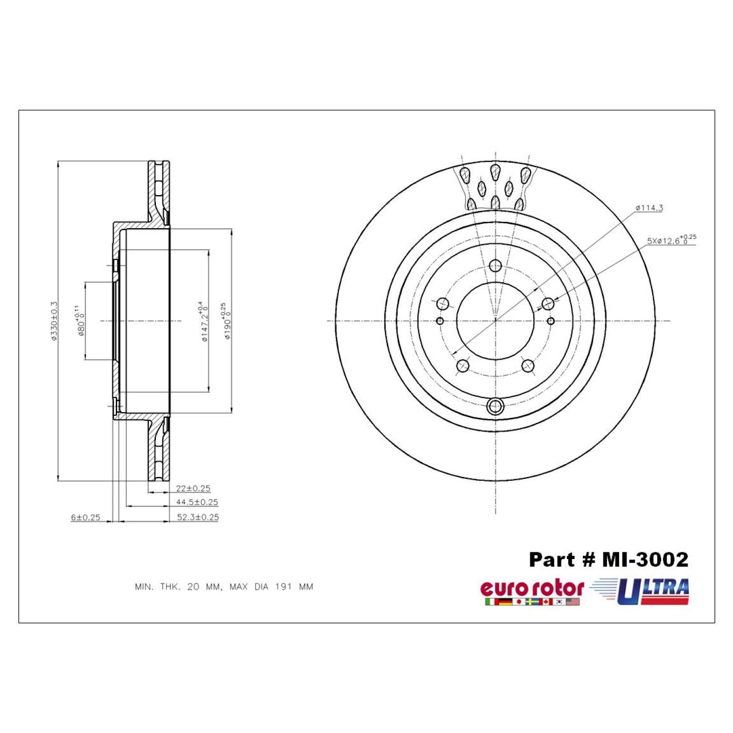Eurorotor MI3002 - Disc Brake Rotor Eurorotor MI3002 Disc Brake Rotor product image 1 of 1