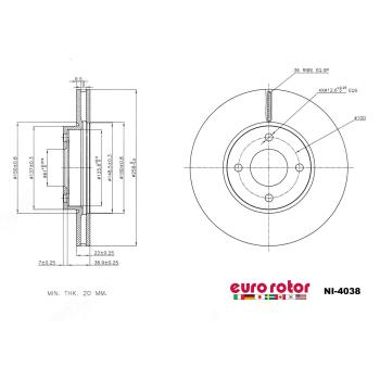 Eurorotor NI4038 Disc Brake Rotor product image 1 of 1