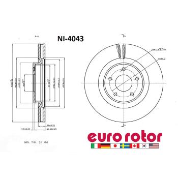 Eurorotor NI4043 Disc Brake Rotor product image 1 of 1