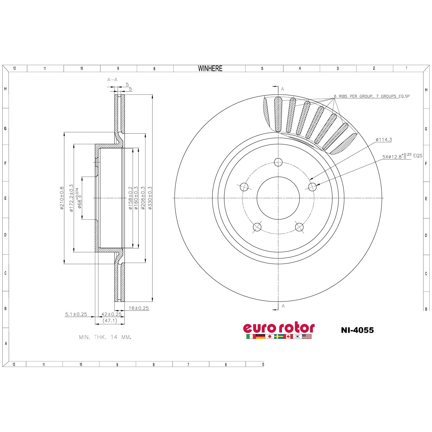Eurorotor NI4055 - Disc Brake Rotor Eurorotor NI4055 Disc Brake Rotor product image 1 of 1