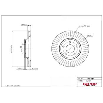 Eurorotor NI481 Disc Brake Rotor product image 1 of 1