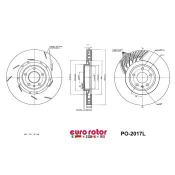 Eurorotor PO2017L Disc Brake Rotor product image 1 of 1