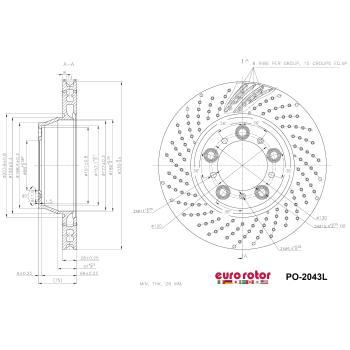 Eurorotor PO2043L Disc Brake Rotor product image 1 of 1