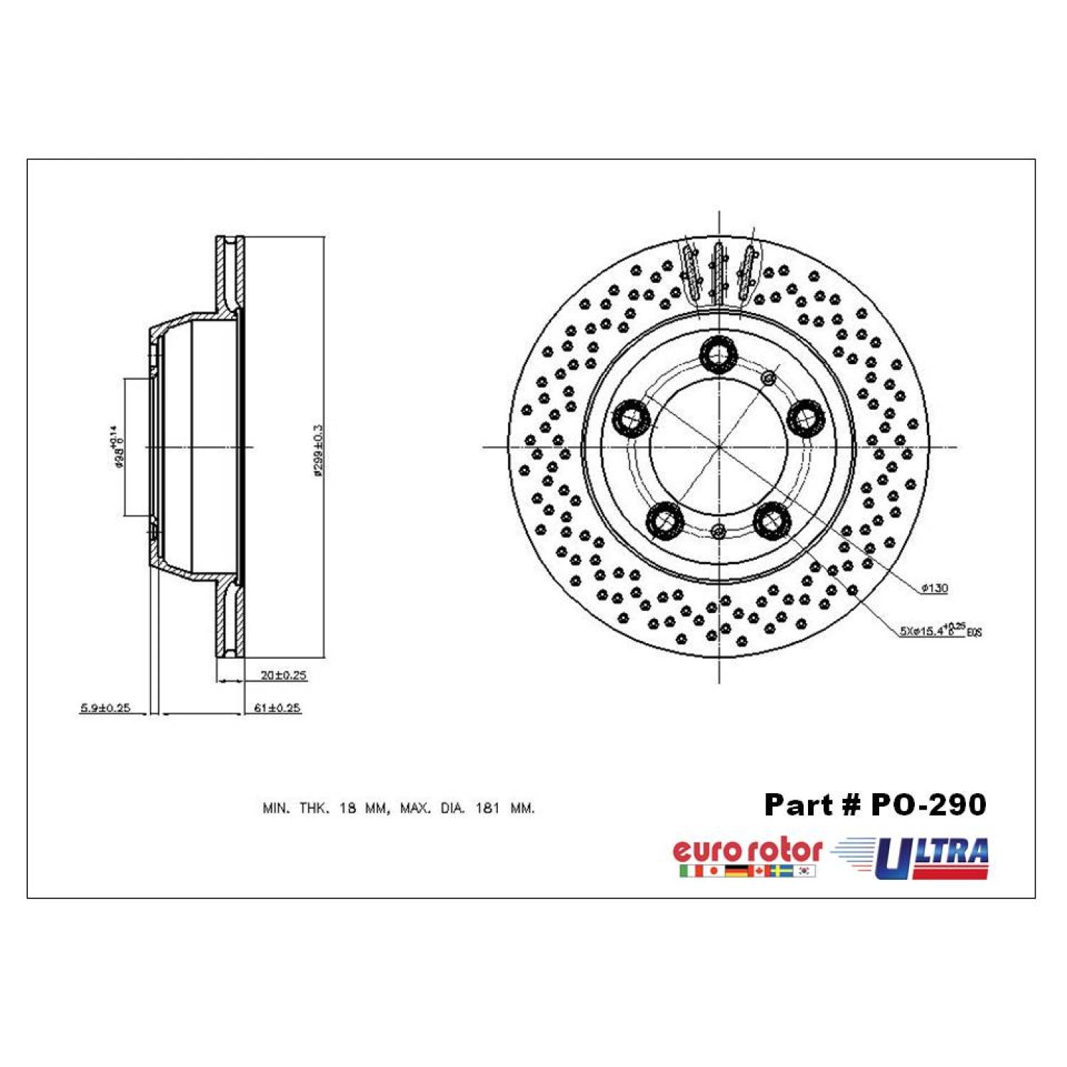 Eurorotor PO290 Disc Brake Rotor product image 1 of 1