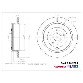 Eurorotor SU704 Disc Brake Rotor product image 1 of 1