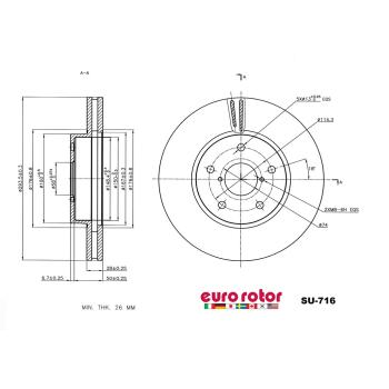 Eurorotor SU716 Disc Brake Rotor product image 1 of 1