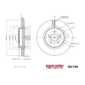 Eurorotor SU720 Disc Brake Rotor product image 1 of 1
