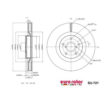 Eurorotor SU721 - Disc Brake Rotor Eurorotor SU721 Disc Brake Rotor product image 1 of 1