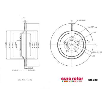 Eurorotor SU730 Disc Brake Rotor product image 1 of 1