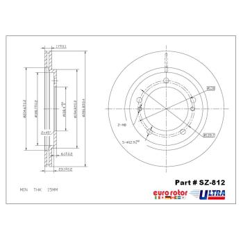 Eurorotor SZ812 Disc Brake Rotor product image 1 of 1