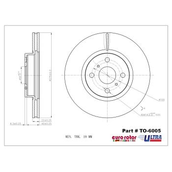 Eurorotor TO6005 Disc Brake Rotor product image 1 of 1