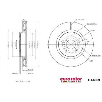 Eurorotor TO6009 Disc Brake Rotor product image 1 of 1