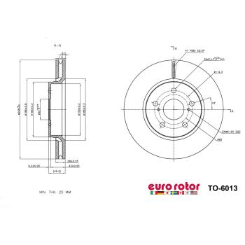 Eurorotor TO6013 - Disc Brake Rotor Eurorotor TO6013 Disc Brake Rotor product image 1 of 1