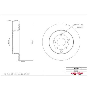 Eurorotor TO6133 Disc Brake Rotor product image 1 of 1
