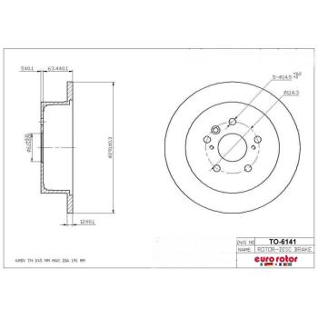Eurorotor TO6141 - Disc Brake Rotor Eurorotor TO6141 Disc Brake Rotor product image 1 of 1