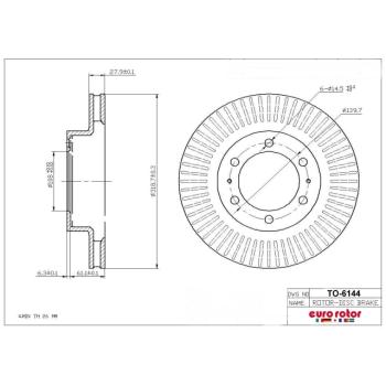 Eurorotor TO6144 Disc Brake Rotor product image 1 of 1
