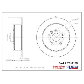 Eurorotor TO6163 Disc Brake Rotor product image 1 of 1