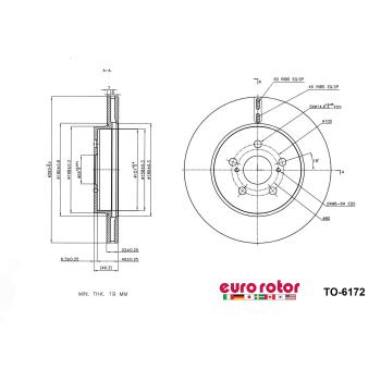 Eurorotor TO6172 - Disc Brake Rotor Eurorotor TO6172 Disc Brake Rotor product image 1 of 1