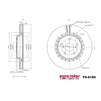Eurorotor TO6185 Disc Brake Rotor product image 1 of 1
