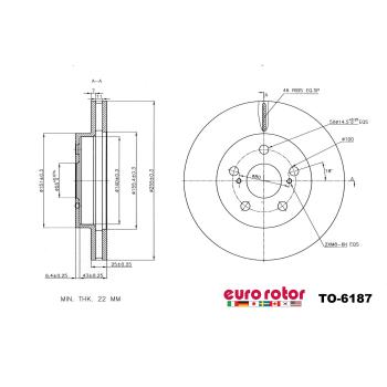 Eurorotor TO6187 Disc Brake Rotor product image 1 of 1