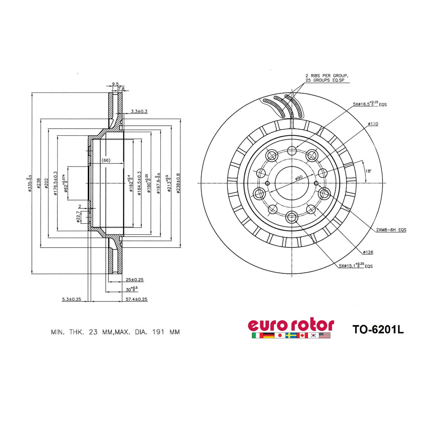 Eurorotor TO6201L - Disc Brake Rotor Eurorotor TO6201L Disc Brake Rotor product image 1 of 1