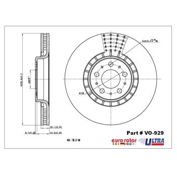 Eurorotor VO929 Disc Brake Rotor product image 1 of 1