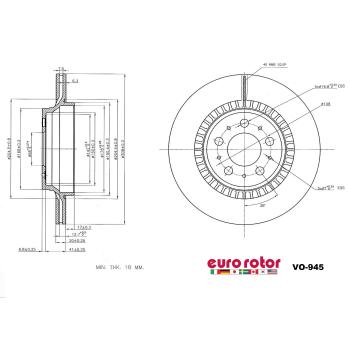 Eurorotor VO945 Disc Brake Rotor product image 1 of 1
