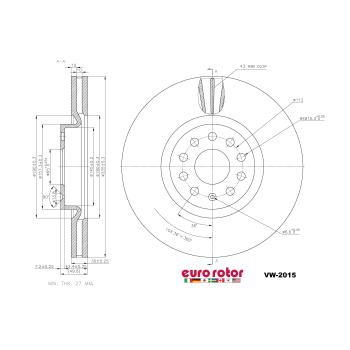 Eurorotor VW2015 Disc Brake Rotor product image 1 of 1