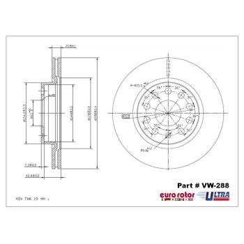 Eurorotor VW288 Disc Brake Rotor product image 1 of 1