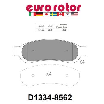 Eurorotor XD1334H Disc Brake Pad product image 1 of 1