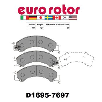 Eurorotor XD1695H Disc Brake Pad product image 1 of 1