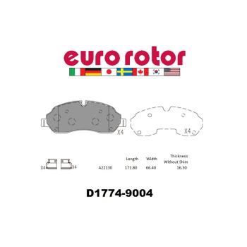 Eurorotor XD1774H Disc Brake Pad product image 1 of 1