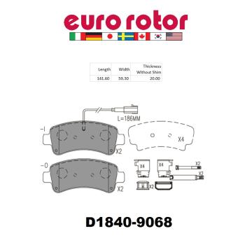 Eurorotor XD1840H Disc Brake Pad product image 1 of 1