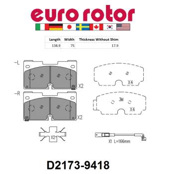 Eurorotor XD2173HS Disc Brake Pad product image 1 of 1