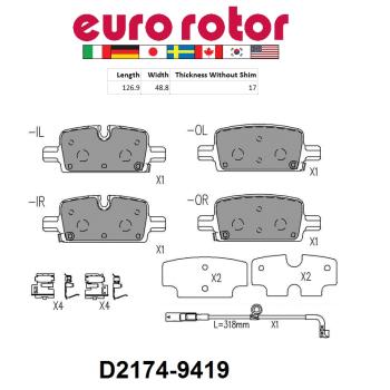 Eurorotor XD2174HS Disc Brake Pad product image 1 of 1