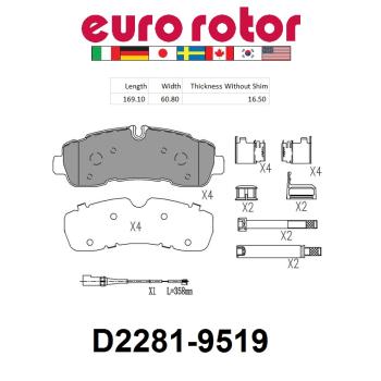Eurorotor XD2281CKS - Disc Brake Pad Eurorotor XD2281CKS Disc Brake Pad product image 1 of 1