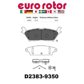 Eurorotor XD2383H Disc Brake Pad product image 1 of 1