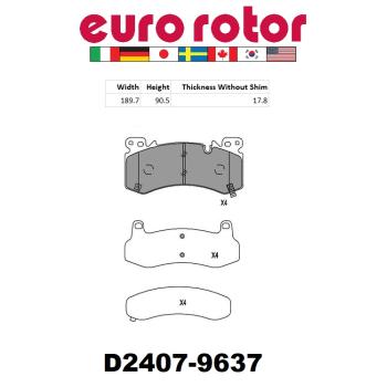 Eurorotor XD2407 - Disc Brake Pad Eurorotor XD2407 Disc Brake Pad product image 1 of 1