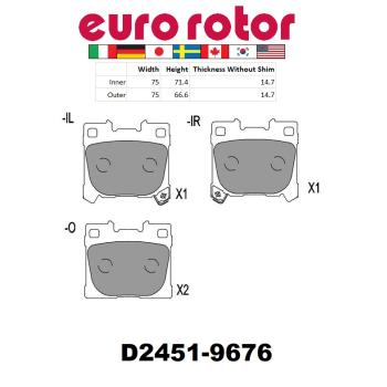 Eurorotor XD2451 Disc Brake Pad product image 1 of 1