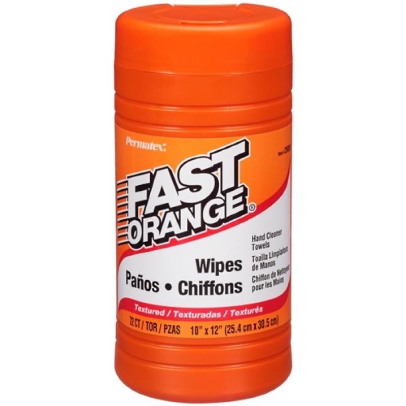 Permatex Fast Orange Smooth Hand Cleaner Wipes Bucket, 72 wipes image